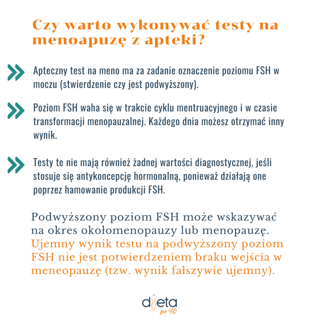 testy z apteki na menopauzę dieta po 40