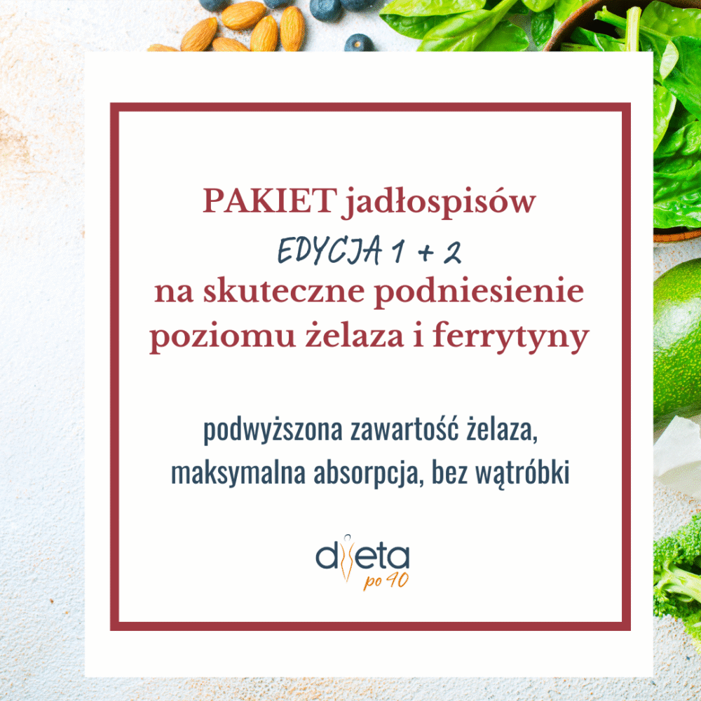 Pakiet dwóch jadłospisów żelazo i ferrytyna